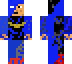 blue batman eating a burger