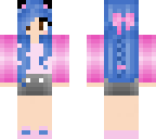pink and blue cat girl