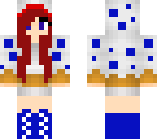 blue cake girl with red hair