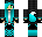 blue neon wolf-girl