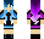 half purple half blue girl edit