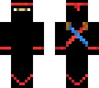 ninja with blue and red katanas
