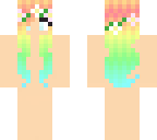 rainbow hair girl with flower crown