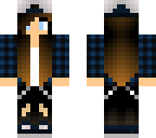 blue emo flannel girl