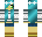 blue flower hair girl skin