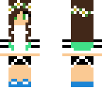 cute girl with brown and mint green hair