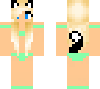 green bathing suit cat