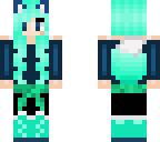 mint green cat girl