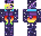 rainbow hair girl dinosaur skin