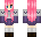 winter girl with pink hair