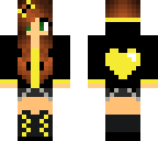 yellow heart skin with dark hair