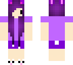 kawaii purple girl and bonnie with cat ers in pjs