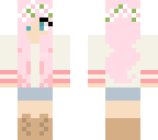 pink-haired girl with flower crown
