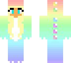 rainbow dino blond haired girl
