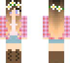 girl with flower crown and pink plaid
