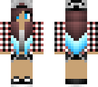 girl with plaid with blue hair