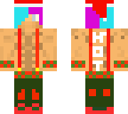 santa with pink and blue hair