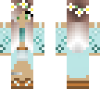 turquoise brunette with flowers