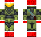 master chief with removable helm with santa hat