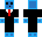 blue slime in a suit