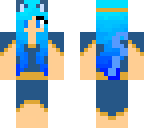 cat girl in a blue dress