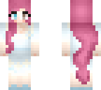 pink hair blue dress