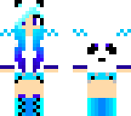 blue panda hoodie girl