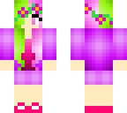 silky green hair and pink hair girl