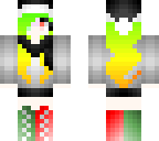 green to orange christmas girl