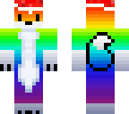 rainbow fox with santa hat