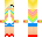 rainbow girl with blonde hair blue eyes