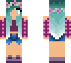 teal flower ombre girl