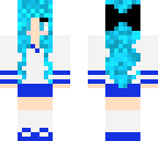 blue hair school girl