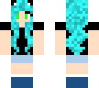 cat girl with blue hair