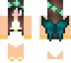 cute fairy with blue wings and white dress