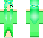 green girl in dress