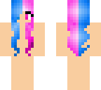 half pink half blue