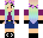 flower rainbow hair girl