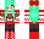 mint girl with reindeer christmas sweater