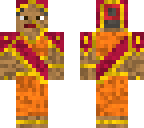 traditonal orange sari with pink pallu