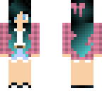 blue hair plaid girl