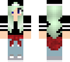 mint hair flannel girl