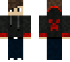 red creeper hoodie with headphones