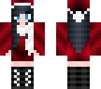 teen with black hair in santa dress