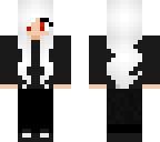 white hair black clothes