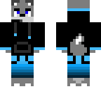 blue wolf in hoodie