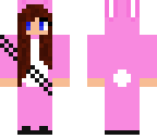 girl in a pink road kill costume