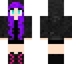purple hair girl with hoodie