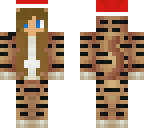 tiger onesie girl with a santa hat