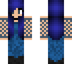 blue hair with dress